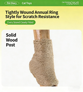 Arbre à <span class=keywords><strong>chat</strong></span> en bois massif durable de petite taille avec poteau à gratter en sisal de qualité supérieure, gymnase pour <span class=keywords><strong>chat</strong></span> en bois de luxe, livraison directe d'usine - Product Image 5