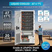 Sistem Penyimpanan Energi Baterai Lithium Ion LITHTECH Eropa Terlaris 125KW 261KWH Pendingin Cair Suhu Rendah -40C 60C