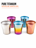 Tasse de voyage portable en titane pur givré, tasse inclinée pour café et thé à domicile