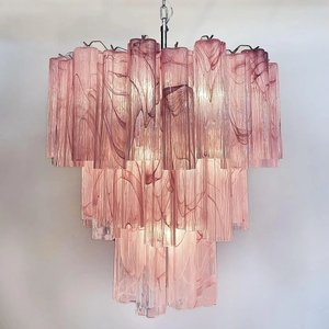 <span class=keywords><strong>Lampadario</strong></span> romantico in tubo di vetro <span class=keywords><strong>rosa</strong></span> alabastro in stile occidentale lampadari a sospensione fatti a mano in ristorante - Product Image 4