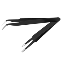 6 pièces ensemble de pinces à épiler de précision ESD antistatique en acier inoxydable pince à épiler outils de réparation pour réparation électronique outils d'artisanat à souder