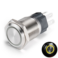 Bouton poussoir métallique étanche IP65 19 mm AC 220V, interrupteur marche/arrêt personnalisable avec indicateur LED