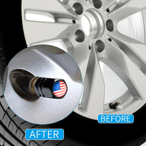 American Flag Valve <b>Cap</b> Black Aluminum Alloy Hexagonal Tire <b>Cap</b> For Car Bicycle Motorcycle - Product Image 4