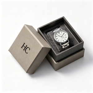 Premium Watch Gift <b>Box</b> Lid and Base Rigid Cardboard Packaging for Timepiece Custom Logo Jewelry Watch <b>Box</b> Manufacturer - Product Image 5