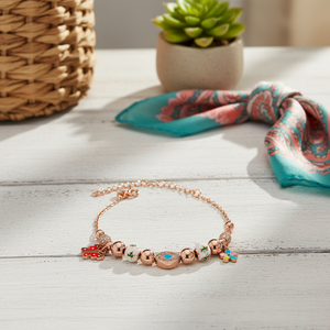 Colorful Flower Eye Butterfly Zircon <b>Charm</b> <b>Bracelet</b> Shaker Trendy Style Turkish Handmade Rhodium Plated 925 Sterling <b>Silver</b> - Product Image 3