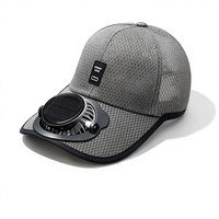 Casquette de baseball solaire avec ventilateur intégré UPF50+ Protection solaire Chapeau rafraîchissant en maille Rechargeable par USB Visière avec ventilateur détachable pour activités de plein air, pêche et cyclisme