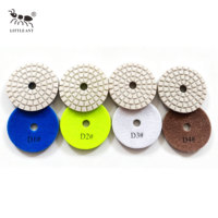 LITTLE ANT Tampon de polissage diamanté super sec à 4 étapes haute efficacité de 4 pouces (100 mm) pour sols, pierres et comptoirs