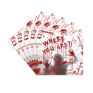 Halloween Spooky Party Decorations Blood Handprint Paper Plates Tablecloths Disposable Cutlery <b>Set</b> - Product Image 4