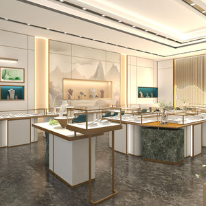 High-end เครื่องประดับไม้สำหรับร้านค้าปลีกดีไซน์ทันสมัยสำหรับตู้โชว์ตู้โชว์สำหรับร้านค้าอุปกรณ์แสดงเครื่องประดับสำหรับร้านค้าปลีกห้างสรรพสินค้า - Product Image 3