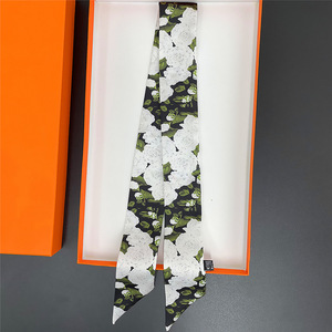 Foulard di Design all'Ingrosso in Poliestere Effetto Seta, Nastri Stampati, <span class=keywords><strong>Bandana</strong></span> in Seta per Donna, <span class=keywords><strong>Fascia</strong></span> per <span class=keywords><strong>Capelli</strong></span>, Sciarpa <span class=keywords><strong>a</strong></span> Nastro - Product Image 2