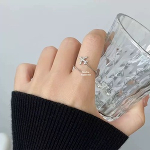 Anello Hisera S925 in Argento Elettroplaccato con Aeroplano, Stile Personalizzato, Design Versatile a Stella, Esportazione all'Ingrosso - Product Image 2