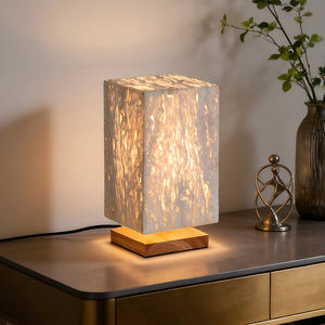 Lámpara de Mesa LED de Mármol Natural y Cerámica Personalizada con Diseño Moderno para Sala de Estar, Dormitorio, Mesita de Noche, Decoración del Hogar - Product Image 4