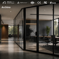 Porte de bureau moderne insonorisée en aluminium pour salle de réunion extérieure, isolation thermique, caractéristiques imperméables - Vente en gros directe usine