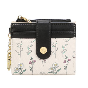 Ins Style New Multi-<b>Card</b> Slot Coin Purse Women's Spring Summer Versatile Floral <b>Card</b> <b>Holder</b> <b>Wallet</b> with Leaf Zipper - Product Image 5
