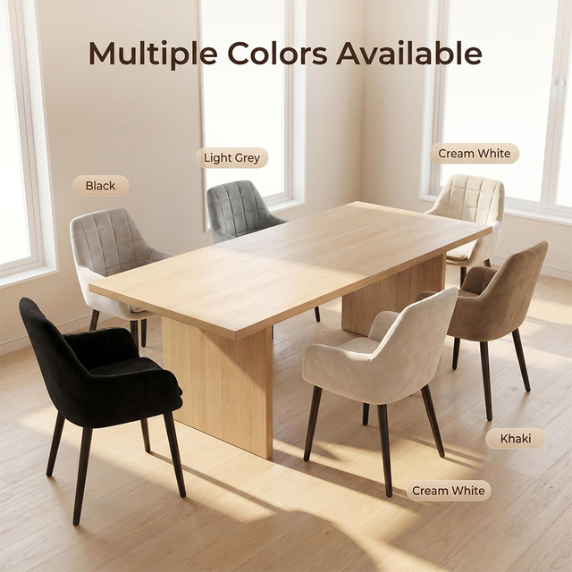 Modern Velvet Armchair Upholstered Dining Room Chair Grid Stitching Design for Home Office Hotel Villa Home Decoration Furniture