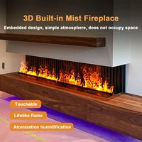 Cheminée électrique à vapeur d'eau 3D avec flamme simulée par ultrasons, télécommande, prise en charge de la personnalisation OEM ODM