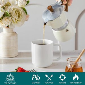 Juego de 6 <span class=keywords><strong>Tazas</strong></span> de Café de Porcelana Blanca de 12 oz al por Mayor |   <span class=keywords><strong>Tazas</strong></span> de Té de Cerámica de Alta Calidad para Cafetería y Regalo |   Apto para lavavajillas y microondas - Product Image 4