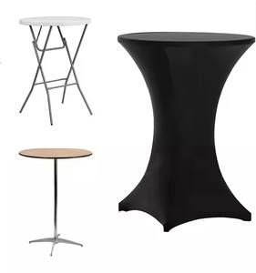 Offre Spéciale personnalisé rond Spandex <span class=keywords><strong>Table</strong></span> vêtements fête en plein air élastique housses Cocktail Stretch Bar <span class=keywords><strong>Table</strong></span> couvre pour mariage - Product Image 6