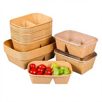 Boîte d'emballage alimentaire avec compartiments, boîte à lunch personnalisée, conteneur jetable chinois pour plats à emporter, pour curry indien, riz thaïlandais