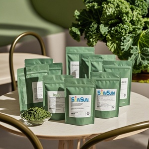 Sachets personnalisés imprimés pour poudre d'ail, curcuma, cacao, suppléments à base de plantes, poudre de Moringa – Sachets souples à fond plat - Product Image 1