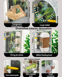 Çin'in En İyi Fabrikası Özel Toptan Satış 2026 Patlama Serisi Damızlık Kuş Kafesleri Papağanlar Kanaryalar Muhabbet Kuşları için Kuşhane - Product Image 3