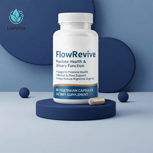 Capsules pour la prostate LUVVITA, vente en gros personnalisée, avec du palmier nain, Flow Revive, santé de la prostate et fonction urinaire, compléments alimentaires à base de plantes - Product Image 1