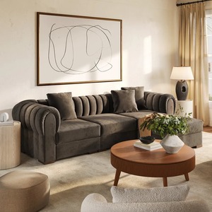 Sofá Reclinable de Diseño, Resistente a las Manchas, Apto para <span class=keywords><strong>Mascotas</strong></span>, Relleno de Plumón Clásico, Concepto Premium Bungalow - Product Image 3