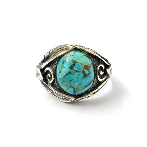 Anillo de Cobre Azul TQ, Anillo de Plata de Ley 925 con Piedras Preciosas, Colección Hecha a Mano de Cobre Azul TQ, Anillos Finos, Joyería de Plata, Precio al por Mayor - Product Image 1