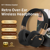 Soyto M11 headphone Over Ear nirkabel Retro ringan Headset Fashion estetika Auriculares Inalambricos Audifonos Cuffie
