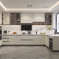 Meubles de cuisine modernes les plus vendus : armoires réfrigérateurs encastrables et cuisines ouvertes. Approvisionnement direct d'usine pour les villas et les hôtels