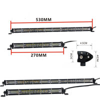 Barre lumineuse LED super brillante 12V 24V à une seule rangée, phare fin à faisceau spot, lampe de conduite tout-terrain pour camion, pick-up, SUV