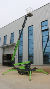 รถกระเช้าบูมแบบตีนตะขาบขนาด 12M 14M แพลตฟอร์มทำงานบนที่สูงแบบยืดหดได้ สำหรับงานบนถนนที่ซับซ้อน - Product Image 3