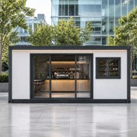 Maison conteneur préfabriquée en kit 20ft 40ft, bureau commercial, café, boutique, portable, assemblage rapide, personnalisable