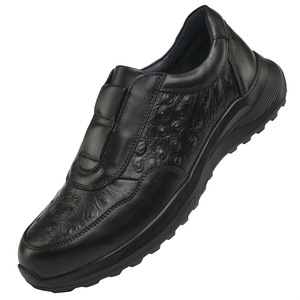 Chaussures décontractées pour hommes en cuir véritable à bout rond, semelle intermédiaire en EVA, semelle extérieure en caoutchouc, confortables pour toutes les saisons - Product Image 4