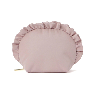 Customized logo Luxury Designer Soft Frill Round pink Pouch Travel Skincare Beauty <b>case</b> Waterproof Nylon <b>Makeup</b> Bag - Product Image 4