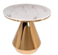 Europa di lusso del metallo di marmo pietra artificiale rotondo OEM Ristorante tavolo da pranzo - Product Image 2