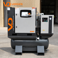 Compresseur d'Air Industriel Électrique à Vis Rotative Intégré 3-en-1 avec Sécheur d'Air Combiné, Capacités 200 L, 300 L, 400 L, 500 L