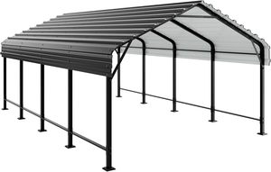 Directo de fábrica Moderno 12x20 Impermeable Independiente Heavy Duty Metal Carport Hecho en China PARA 2 AUTOS Estacionamiento al aire libre - Product Image 5