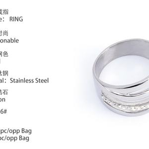 Bague en Zircon, Nouvelle Tendance Luxe Léger, Acier Inoxydable Unisexe, Style Hip Hop/Rock, Diamant en Acier, Fabrication Américaine, Commerce Transfrontalier - Product Image 5