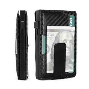 Clip Metálico Delgado para Tarjetas y Dinero para Hombre, Cartera Ligera para Negocios con Protección RFID, Microfibra Lisa para Tarjetas de Crédito - Product Image 5