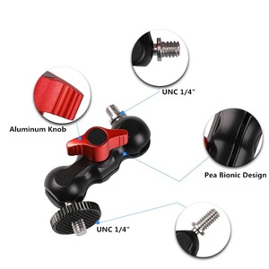 Metal Super Crab Clamp With Double Ball Head Magic Arm 1/4'' 3/8'' Hole Mount Camera Monitor LED Light Mic Bracket - Product Image 3