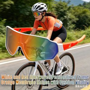 Lunettes de soleil de sport tendance à grande monture pour le cyclisme en extérieur, idéales pour la course, protection UV et solaire, pour le marché international - Product Image 1