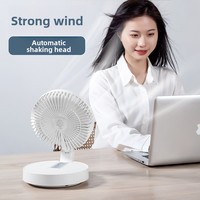 Alyster Desktop-Klappventilator, bürstenloser Motor, USB wiederaufladbar, 2000 mAh-4000 mAh, automatische Oszillation, 3 Geschwindigkeiten, 36-45 dB, leistungsstark