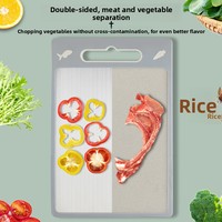 Planche à découper antidérapante et antibactérienne double face en acier inoxydable de 1,1 cm d'épaisseur avec poignée, compatible lave-vaisselle, vente en gros