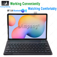 BT Ibrani Keyboard Case untuk Samsung Galaxy Tab A7 2020 10.4 10.1 2019 10.5 A6 2016 S7 S6 Lite S5e S4 10.5 Tablet Cover