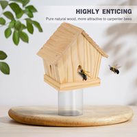 Pièges à abeilles suspendus en bois de style chalet Pièges à insectes inspirés de la nature avec voûte amovible pour maisons et meubles d'animaux de compagnie
