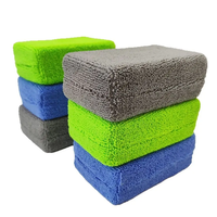 Applicateur de cire en microfibre bloc de tampon de mousse de détail automatique éponge de nettoyage de voiture douce pour le polissage et le polissage
