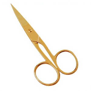 Ciseaux à sourcils miniatures professionnels en acier inoxydable couleur or rose, 4,5 pouces, finition or plasma, pour droitiers - Product Image 5