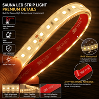 Bande LED IP68 pour sauna, 24V, résistante aux hautes températures, flexible, étanche, pour sauna, hammam, spa, éclairage commercial
