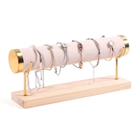 Support de Présentation en Bois et Velours pour Bijoux, Design Classique Personnalisé, Fait Main, Présentoir Décoratif pour Colliers